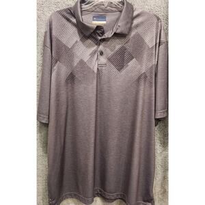 JACK NICKLAUS Men's Space Dye Argyle Short‎ Sleeve Polo, Size XXL